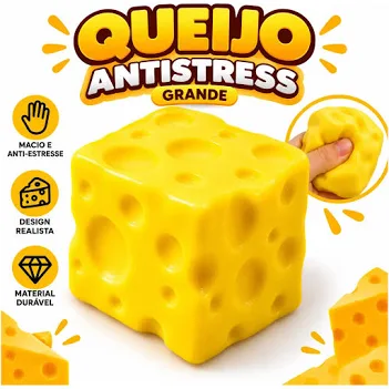 Squishy gigante em formato de queijo